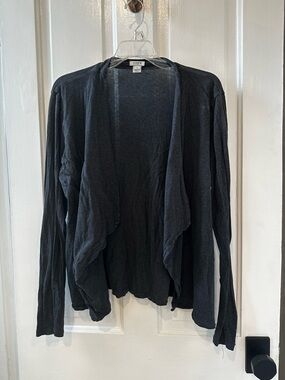 J. Crew Charcoal Open-Front Draped Cardigan